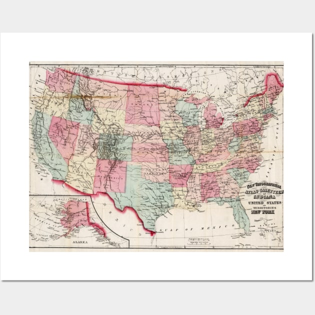 Vintage United States Map (1870) Wall Art by Bravuramedia